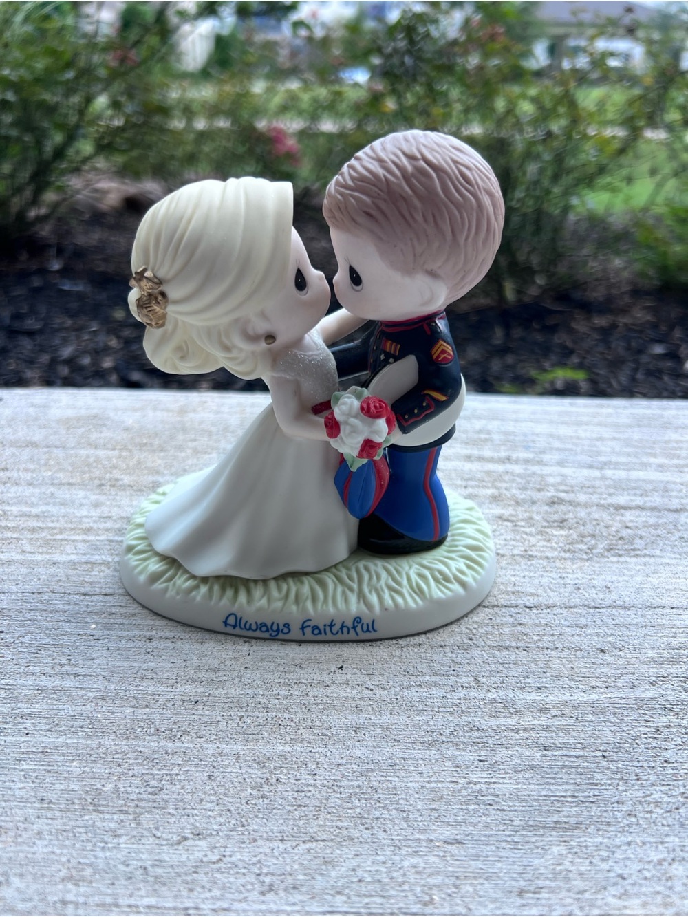 Precious Moments 'Always Faithful' Marine Wedding Couple USMC Groom And Bride